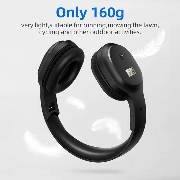 Rechargeable and Portable Personal FM Radio Headphones with Best Reception, Wireless Headset Radio Ear Muffs for Jogging, Mowing, Cycling, Meeting