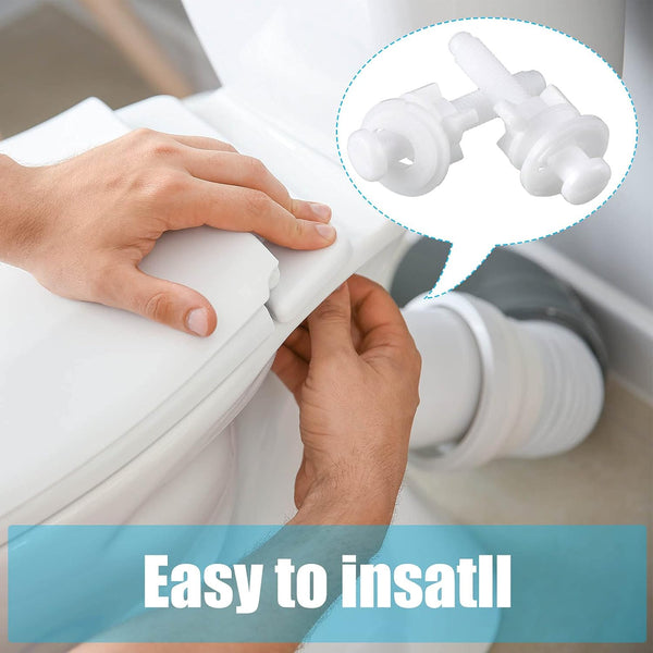 Jetec 2 Pieces Toilet Seat Screws Replacement Kit Plastic Bolts with Plastic Nuts and Washers Parts Kit for Fixing the Top Toilet Seat, White 2 White