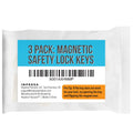 IMPRESA (3 Pack) Magnetic Safety Lock Key for Childproof Cabinet Locks - Includes 3 Adhesive Magnetic Key Holders White