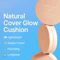 Natural Cover Glow Cushion Foundation | Satin Radiant Finish | Korean Foundation Makeup | Long-Lasting Natural Coverage | for All Skin Types 0.42
