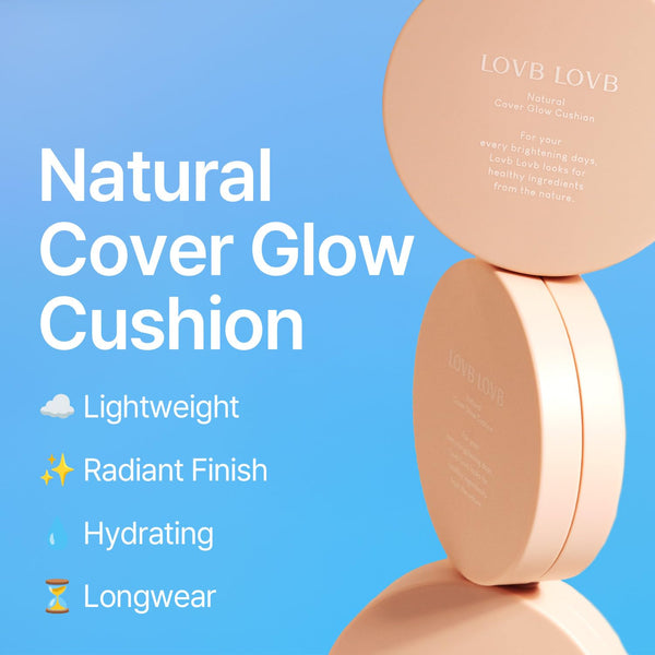 Natural Cover Glow Cushion Foundation | Satin Radiant Finish | Korean Foundation Makeup | Long-Lasting Natural Coverage | for All Skin Types 0.42