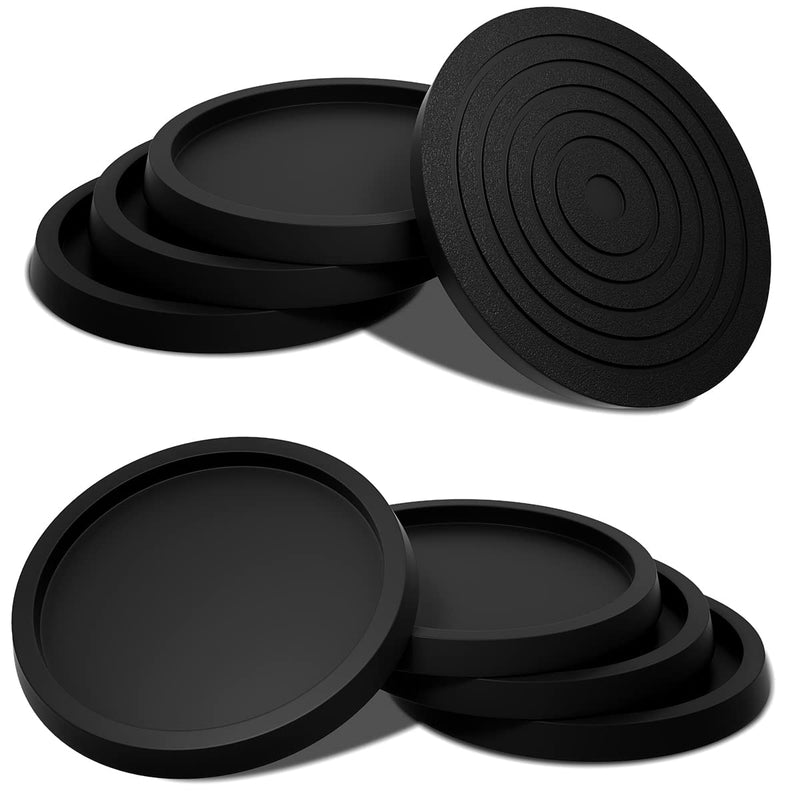 Furniture Coasters Non-Slip Bed Leg Pads Round Rubber Anti Sliding Caster Cups for Hardwood Floors Black 8PCS 2.5inch Round 2.5in Black 8Pcs