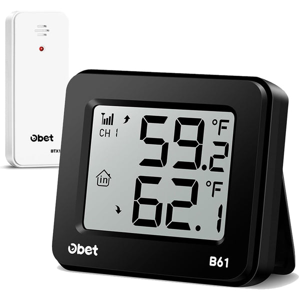 OBET Indoor Outdoor Thermometer Wireless Outdoor Thermometer Digital Thermometer Gauge 500Ft Remote Temperature Monitor for House Home Room Patio