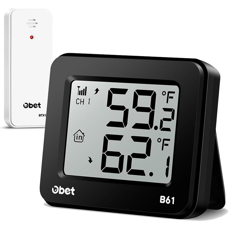 OBET Indoor Outdoor Thermometer Wireless Outdoor Thermometer Digital Thermometer Gauge 500Ft Remote Temperature Monitor for House Home Room Patio
