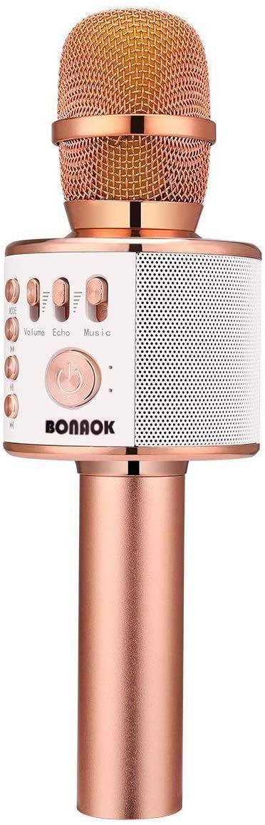 BONAOK Wireless Bluetooth Karaoke Microphone,3-in-1 Portable Handheld Karaoke Mic Speaker Machine Home Party Birthday fo