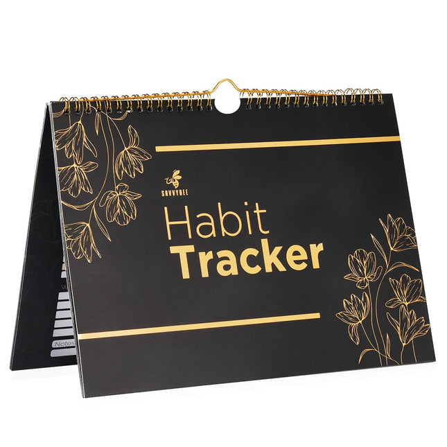 Habit Tracker Calendar: 24-Month Goal Planner with 120GSM Paper and Metallic Spi