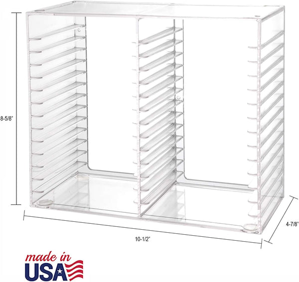 Stori Stackable Clear Plastic CD Organizer with Rubber Feet | Rectangular Jewel Cases Holder Perfect for Theatre Room | Holds up to 30 CD Cases |