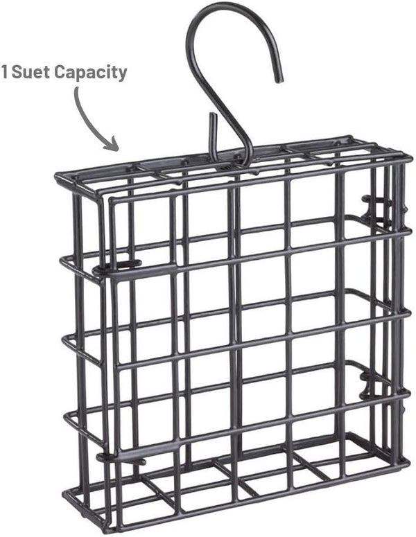 More Birds Suet Cage Bird Feeder, Fruit and Suet Feeder, Single Cake Capacity ,Black Black Single Cake Suet Cage