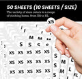 Versatile Self-Adhesive Round Size Stickers | 2000-Pack Multi-Size Labels | 3/4" Diameter XS-XL | Retail Clothing Tag Stickers | White Background