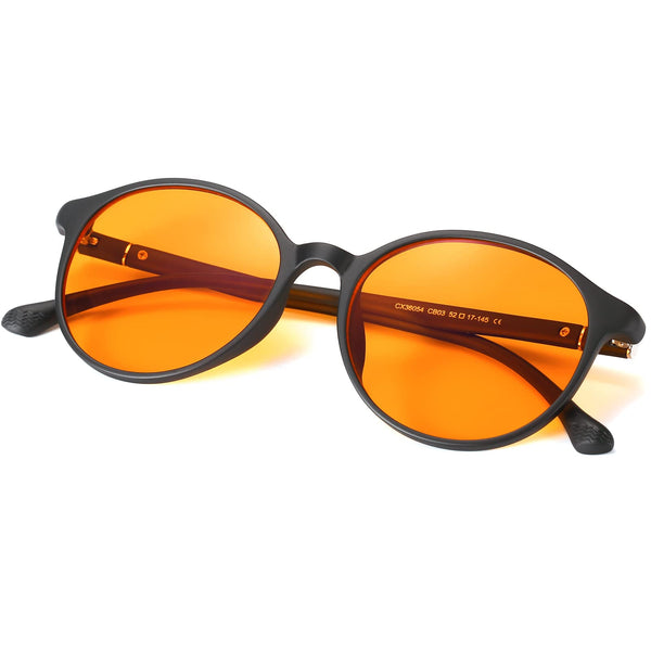 LIKSMU Blue Light Blocking Glasses Computer Gaming TV Phone Sleeping Glasses Women Men Professional Filter Anti Eyestrain B1 Orange Lens 99.9%