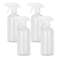 Plastic Spray Bottle, 17oz Refillable Versatility Sprayer, Clear, 4 Pack Clear 16.9 Ounces (Pack of 4)