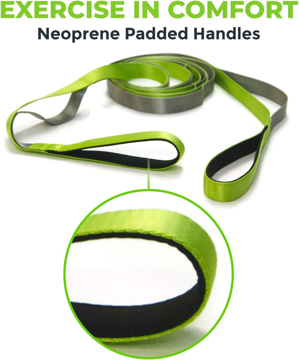 Gradient Fitness Stretching Strap for Physical Therapy, 12 Multi-Loop Stretch Strap 1" W x 8' L, Neoprene Handles, Physical Therapy Equipment,