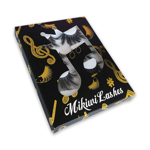 MIKIWI 25mm Lashes, Dramatic 6D Faux Mink Lashes, Fluffy Volume Eyelashes, Thick Crossed Lashes, Long Faux 25mm Mink Lashes (6D4-05) 6D05/25MM