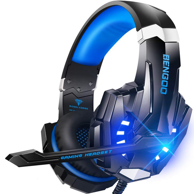 BENGOO G9000 Stereo Gaming Headset for PS4 PC Xbox One PS5 Controller, Noise Cancelling over Ear Headphones with Mic, LE