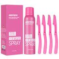 Hair Identifier Spray for Face Shaving Dermaplaning Tool Skin Body Dermaplaning Spray for Women with 4 Face Razor for Face Shaver Hair Removal Kit