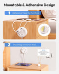 White Extension Cord 25 FT, Ultra Thin Flat Plug Power Strip with 4 USB Ports 3 Outlets, Wall Mountable, Non Surge Protector for Cruise Ship, Home