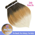 8 Pack Ombre Braiding Hair Pre Stretched - 20" 75G/Pack Premium Pre Stretched Braiding Hair Extensions, Professional Itch Free Yaki Texture