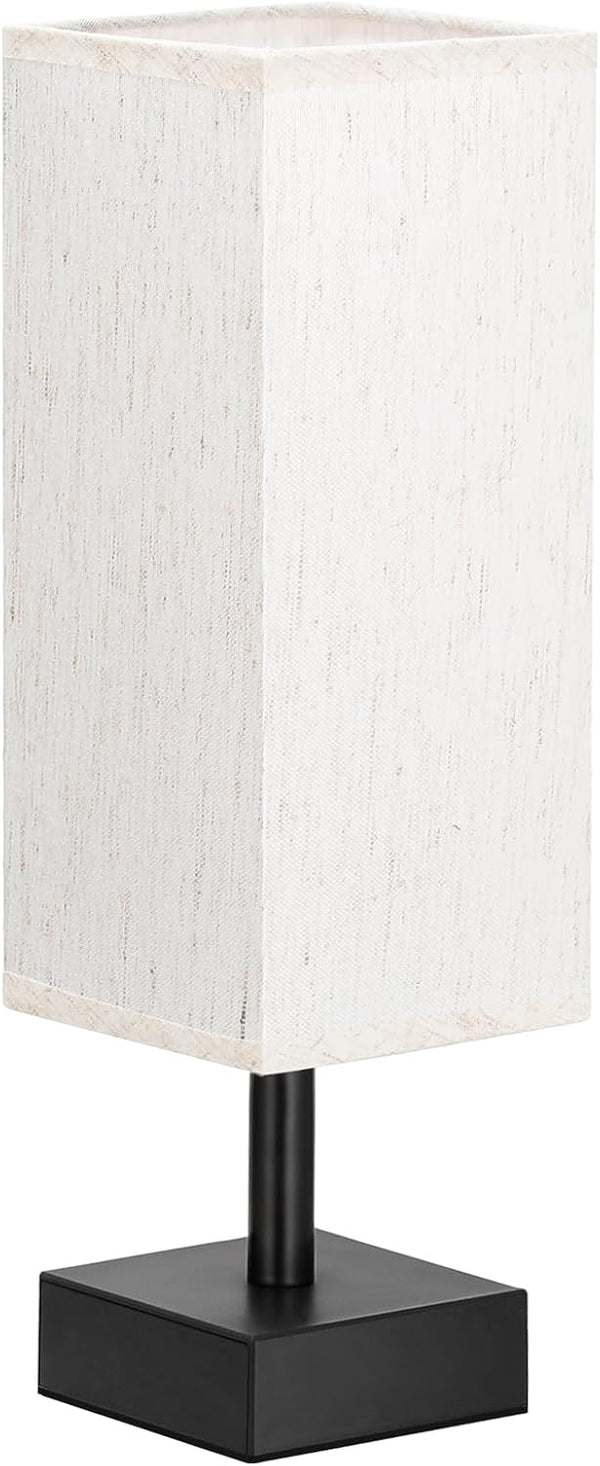 aooshine Small Table Lamp for Bedroom - Bedside Lamps for Nightstand, Minimalist Night Stand Light Lamp with Square Fabric Shade, Desk Reading
