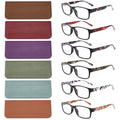 BLS BLUES Reading Glasses for Women/Men Blue Light Blocking, Fashion Readers Anti Eye Strain/Migraine Eyeglasses 6 Packs/Case Mix1 1.0 x