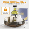 Farmhouse Oak 9" Lazy Susan Turntable Organizer for Cabinet, round Wooden Lazy Susan Organization and Storage for Dining Table, Pantry, Kitchen,