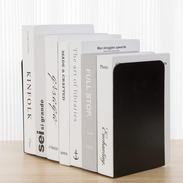 Camelmother Metal Bookend for Shelves Book Holder & Stopper Black