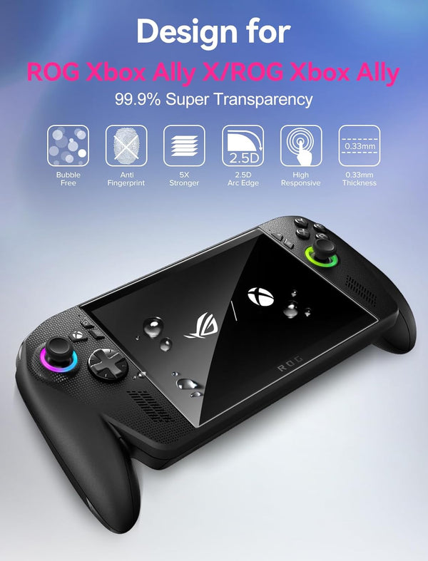 ivoler 3-Pack Screen Protector for ASUS ROG Xbox Ally X/ROG Xbox Ally Handheld 2025, Tempered Glass, 7 inch Full Coverage, Transparent Ultra HD,