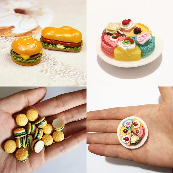 Miniature Food Drink Bottles Pretend Play Kitchen Game Party Toys (10 Bottles + 10 Foods（Random）)