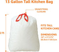 Amazon Basics Scented Trash Bags, Tall Kitchen Drawstring, Clean Fresh Scent, 13 Gallon, 200 Count, Pack of 1