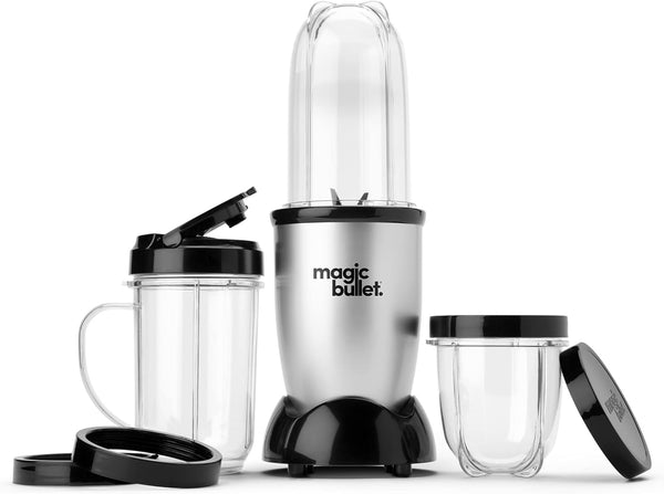 Magic Bullet Blender, Small, Silver, 11 Piece Set 11 piece Silver