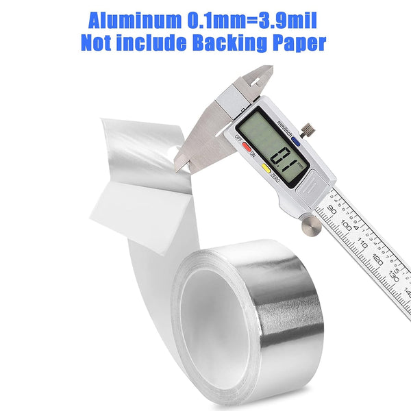 Romeda Aluminum Foil Tape, 2 inch x 65 Feet Foil Tape (3.9 mil), Silver Insulation Adhesive Metal Tape, High Temperature Heavy Duty HVAC Tapes for