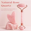 BAIMEI IcyMe Rose Quartz Roller & Gua Sha Facial Tool Set for Depuffing | Cooling Face Roller for Lymphatic Massage,Sculpting Tool for Face, Eyes