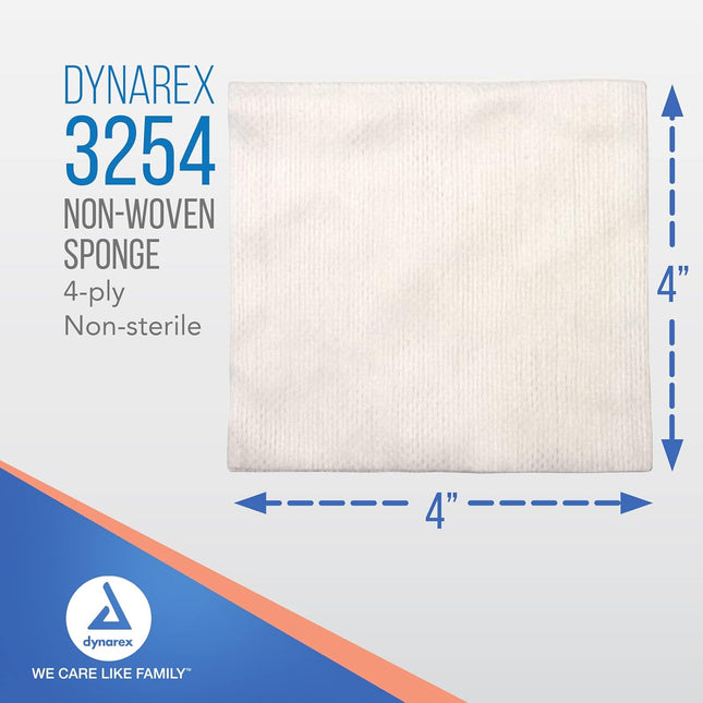 Dynarex Non-Woven Sponges, Non-Sterile, Gauze, for Cleansing, Prepping and Dress