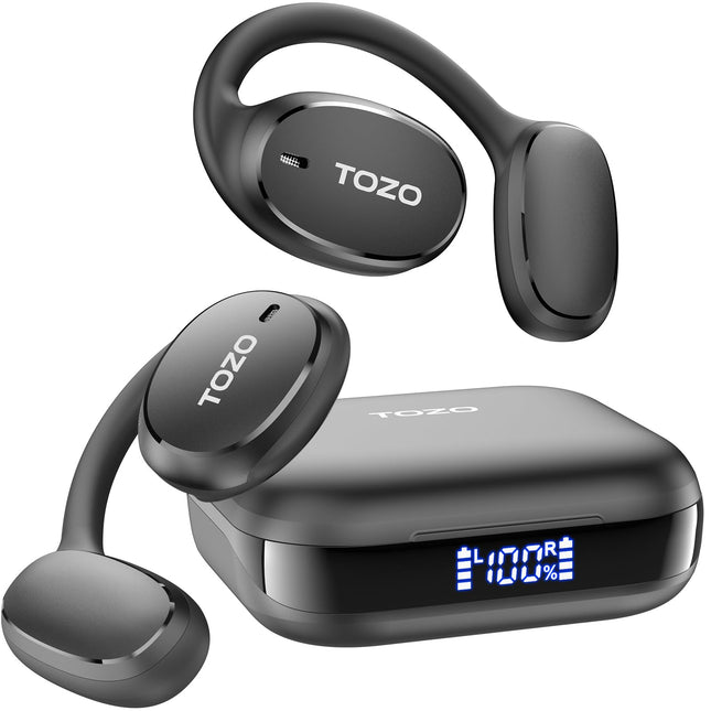 TOZO Openego True Wireless Open Ear Headphone, 5.3 Bluetooth Sport Earbuds with Earhooks for 80H Playback with Digital D
