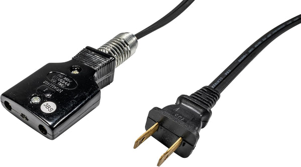 Southwire Appliance Cord with Slotted Mini Plug - Built for Kitchen Heat Appliances - Moisture & Abrasion Resistant Vinyl - Black - 6 Foot - HPN