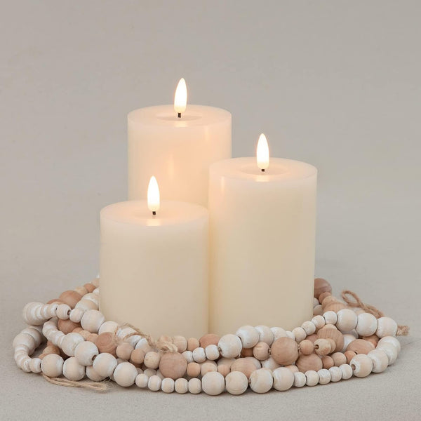 ANGELLOONG Flickering Flameless Candles with Remote, Real Wax Battery Operated Candles with Timer, Fake LED Pillar Candles for Wedding Holiday