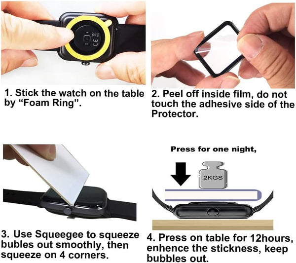 3D Smart Watch Screen Protectors Compatible with Jeejtek OYV TGW101 1.83Ã¢ÂÂ, and Faweio IDW26 1.83Ã¢ÂÂ, 3 Piece, Full Coverage