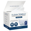 Clean Skin Club Clean Towels XL®, 100% USDA Biobased Face Towel, Disposable Face Towelette, Eczema Association Accepted, Makeup Remover Dry Wipes,