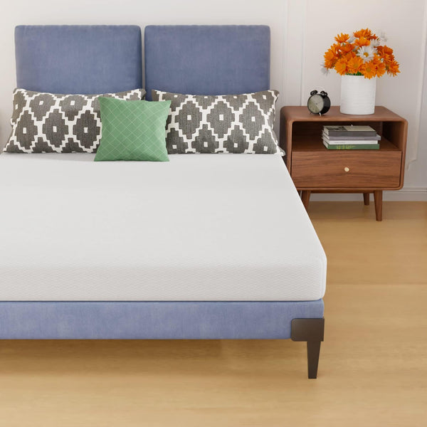 PayLessHere | 5 Inch Full Mattress | Medium Firm Base Foam Mattress | Removable Washable Zipper Cover | Breathable & Comfortable | White | Bed in