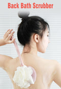 AARAINBOW 2 Packs Shower Body Brush with Bristles and Loofah, Back Scrubber Mesh Sponge with Curved Long Handle for Skin Exfoliating Bath, Massage