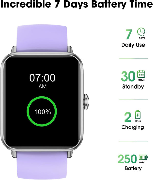 Smart Watch Fitness Tracker No APP No Phone Needed, Step Counter Watch light Purple