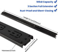 LONTAN 12 Inch Full Extension Ball Bearing Drawer Slides 2 Pairs Side Mount Cabinet Rails Tool Box Trash Can Glides Black Heavy Duty Kitchen