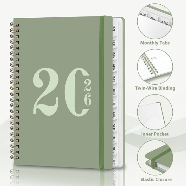 Planner 2025-2026, Weekly and Monthly Calendar Academic Planner (July 2025 - June 2026), Hardcover Teacher School Student Agenda with Tabs, Ideal