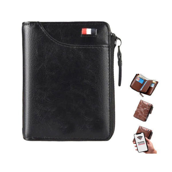 2023 New Multi-Functional RFID Blocking Waterproof Durable PU Leather Wallet, Large Capacity Zipper Wallets for Men Holds 1-14 Cards, Soft Slim