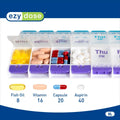 Ezy Dose Weekly (7-Day) AM/PM Pill Organizer, X-Large Case, Blue/Purple | Daily Vitamin Box & Supplement Medicine Planner, 2 Times a Day Push