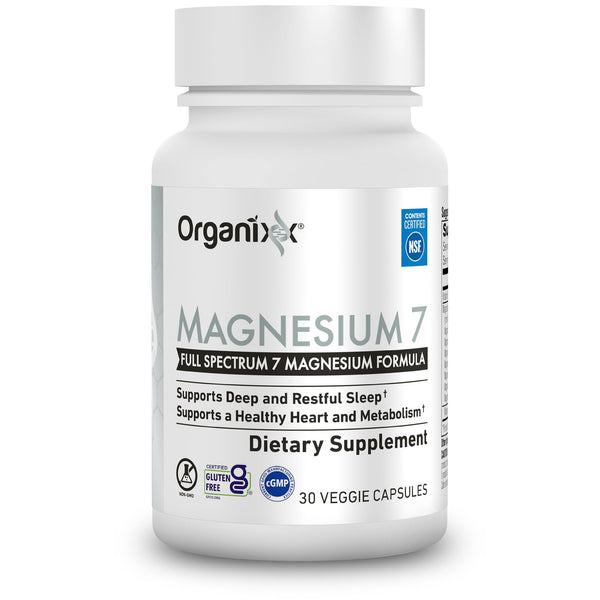 Organixx Magnesium 7 Complex, Sleep & Muscle Support, 30 Caps 30 Count (Pack of 1)