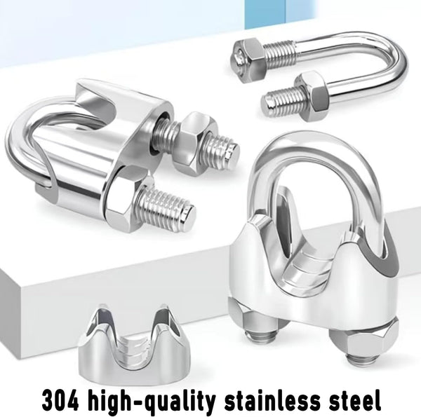 Wire Rope Clip, Luckkyme Wire Rope Clamp 20PCS Stainless Steel 1/4" M6 Wire Rope Cable Clip Clamp