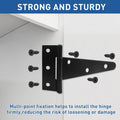 TamBee Barn Door Hinges Heavy Duty T Strap Shed Door Hinges - Black, Iron, Rustproof for Wood Shed Door, Barn Door, Cabinet Door and Fences Yard