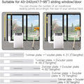 95" Sliding Door AC Vent Kit with Φ 5.9"AC Hose Filter Screen & Weather Stripping Universal 5.0/5.9 Inch Coupler for Window/Sliding Glass Door