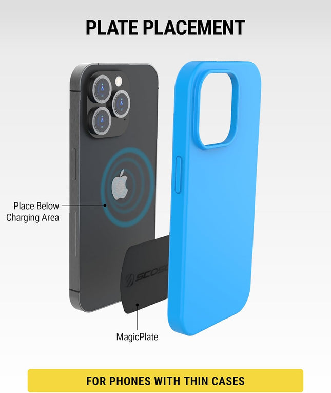 Scosche MAGRKI Magicmount Replacement Metal Plate Kit for Phone, Metal Plates for Magnetic Mount Cell Phone Holder for C