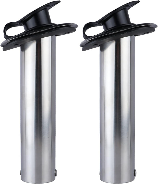 Hoffen 2Pcs Boat Stainless Steel Fishing Rod Holder Flush Mount 15/30/90 Degree 